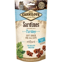10 x 50g Carnilove bløde kattesnack med sardiner og persille - kornfri