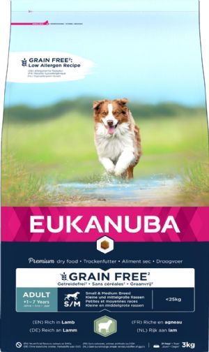 Eukanuba hundefoder Adult Small - medium breed kornfri med lam fra 1 til 7 år