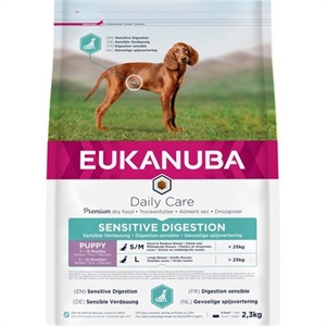 Eukanuba Daily Care hvalpefoder med kylling Sensitive Digestion fra 1 til 12 måneder