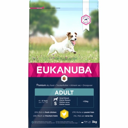 kg Eukanuba hundefoder med kylling til små hunde fra til 8 år