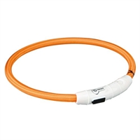 Trixie lysbånd med USB opladning til mellem store hunde 45 cm orange