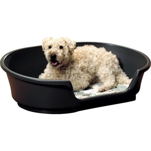 Hundeseng Cosy air i plast str 65 - længde 78 cm Sort