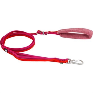 Hurtta ECO Justerbar reb hundeline til hunde  justerbar fra 120 til 180 cm - 20 mm rød reflekterende