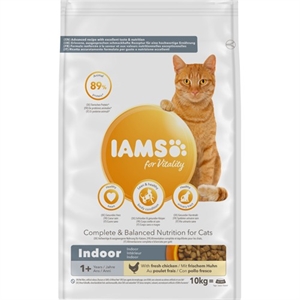 Iams kattefoder med kylling til indendørs katte fra 1 år