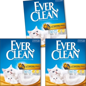 3 x 10 liter EverClean Kattegrus litterfree paws