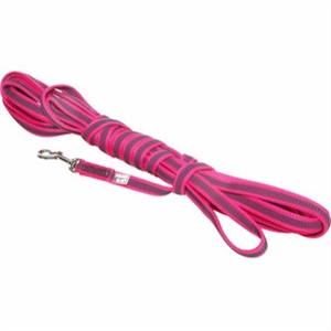 K9 hundeline pink og grå - 14 mm - 10 meter - max 30kg