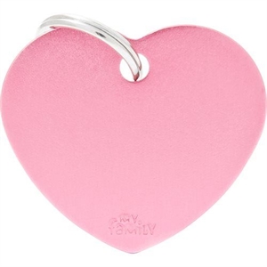 Hundetegn My Family basic hjerte stor pink