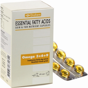 40 stk Diafarm fiskeolie til hunde og katte Omega 3 - 6 - 9