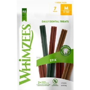 7 stk Whimzees denta stix Medium hunde fra 12 til 18 kg - glutenfri - WEEK