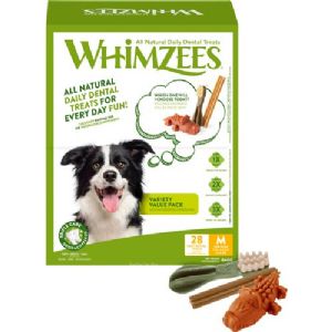 Whimzees Variety M til mellemstore hunde 840 g box - 28 chew