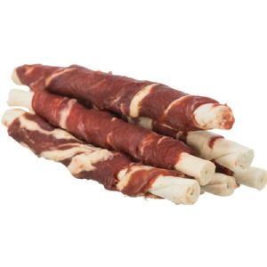6 stk Trixie Denta Fun tyggeruller til hunde med oksekød og fisk 12 cm - 70 g