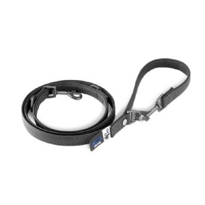 Curli æblelæder justerbar hundesnor large - sort - 160 cm til hunde op til 40 kg