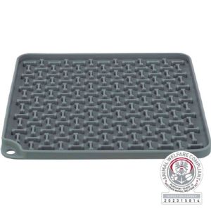 Lick\'n\'Snack mat, silicone 20x20 cm Mørkegrå