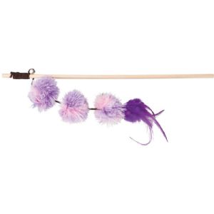 Trixie Drillepind med pompom bolde - 40 cm - assorteret farver