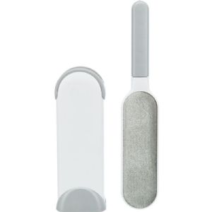 Trixie Fnug børste med holder - 33 cm - hvid og grå