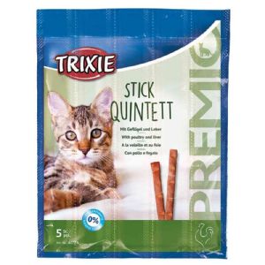 Trixie Katte godbidder Quadro-Sticks med and og lever 5 x 5 gr - sukkerfri