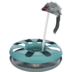 Trixie Kattelegetøj Aktivitetscirkel med pelsmus og bold 29 cm - ø 24 cm