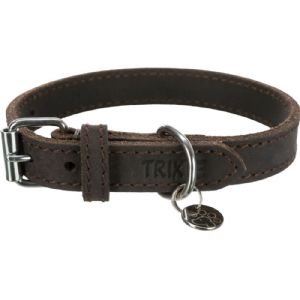 Trixie Rustic læder hundehalsbånd 27-34 cm 18 mm mørkebrun