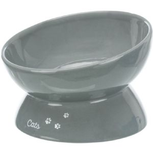 Trixie foderskål til katte i keramik 0.35 l ø17 cm grå