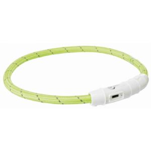 Trixie lysbånd med USB opladning til mindre hunde 35 cm grøn - nylon