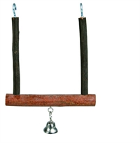 Trixie Fuglelegetøj Swing with bell bark wood 12 cm